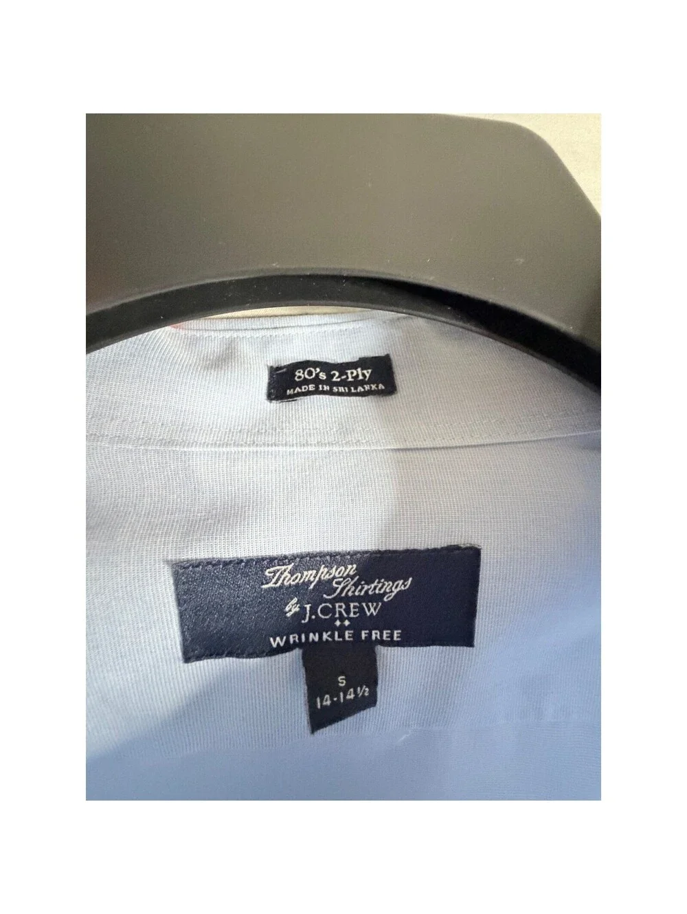 J.Crew Thompson Shirtings Mens Light Blue Wrinkle Free Dress Shirt Small 14-14.5